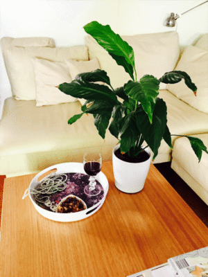 Lilac With Wine On Coffee Table