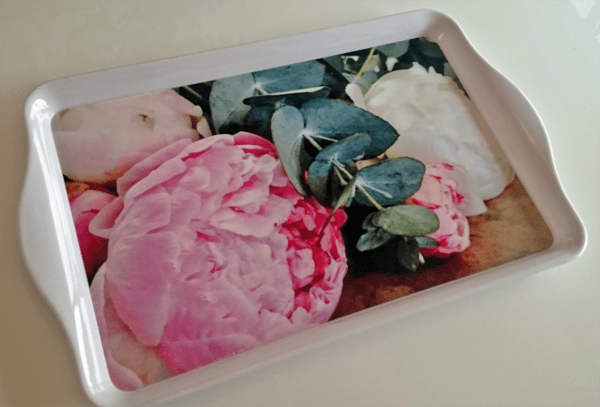 Floral Serving Tray Pink